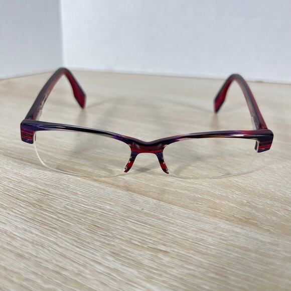 Beausoleil 318 103 Eyeglasses Purple Multicolor Half Rim Excellent Cond main image 7
